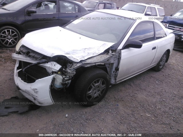 1HGEM21242L034077 - 2002 HONDA CIVIC DX WHITE photo 2