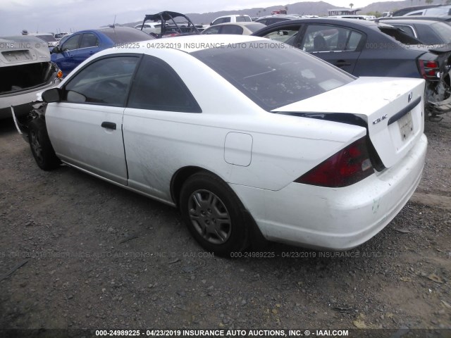 1HGEM21242L034077 - 2002 HONDA CIVIC DX WHITE photo 3