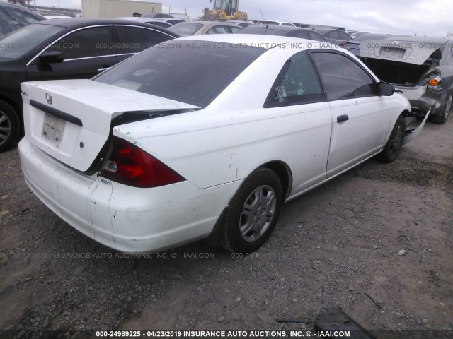 1HGEM21242L034077 - 2002 HONDA CIVIC DX WHITE photo 4