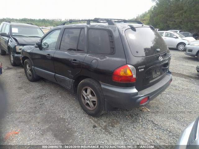 KM8SC73D82U334632 - 2002 HYUNDAI SANTA FE GLS/LX BLACK photo 3