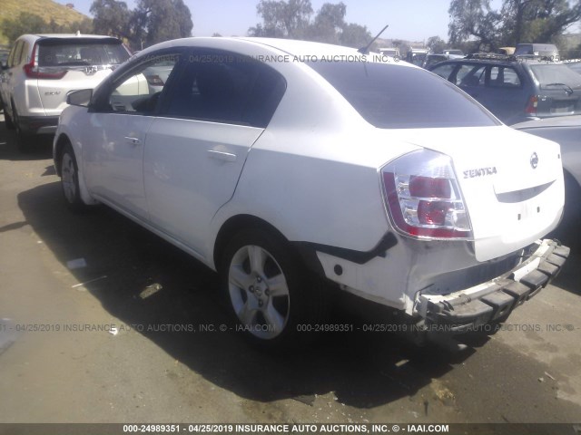 3N1AB61E19L697709 - 2009 NISSAN SENTRA 2.0/2.0S/2.0SL WHITE photo 3