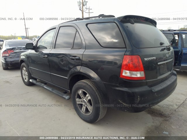 KNDJC733455449654 - 2005 KIA SORENTO EX/LX BLACK photo 3