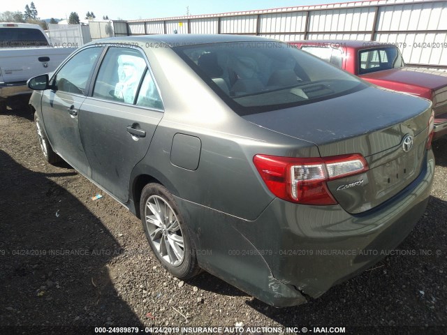 4T4BF1FK7CR186527 - 2012 TOYOTA CAMRY SE/LE/XLE GREEN photo 3