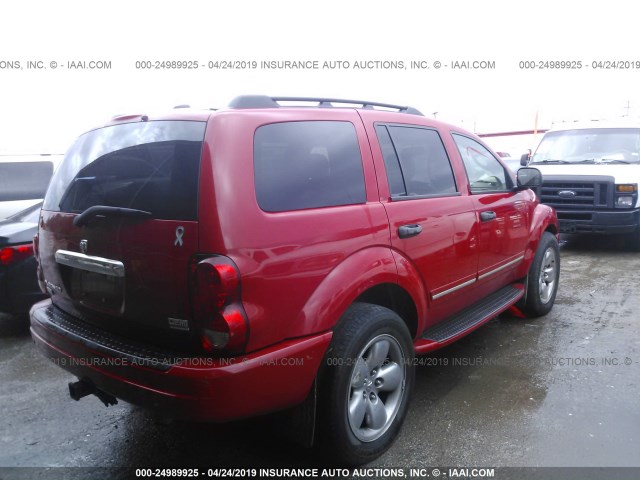 1D4HB58D44F108936 - 2004 DODGE DURANGO LIMITED RED photo 4