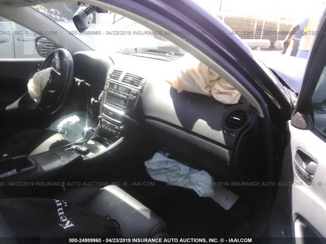 JTHBK262385075862 - 2008 LEXUS IS 250 BLACK photo 5