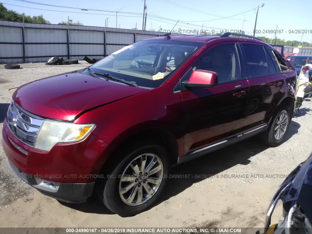 2FMDK38C67BB71755 - 2007 FORD EDGE SEL RED photo 2