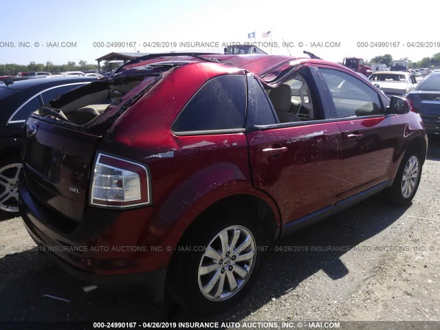 2FMDK38C67BB71755 - 2007 FORD EDGE SEL RED photo 4