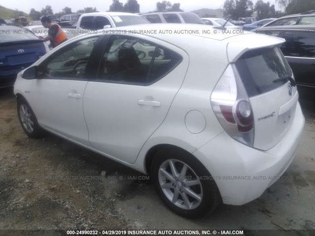 JTDKDTB37E1076158 - 2014 TOYOTA PRIUS C WHITE photo 3