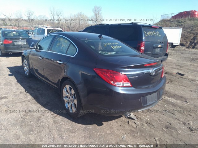 2G4GT5GV7D9182243 - 2013 BUICK REGAL PREMIUM Navy photo 3