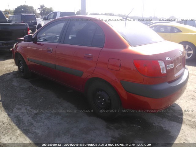 KNADE223096499086 - 2009 KIA RIO LX/SX ORANGE photo 3