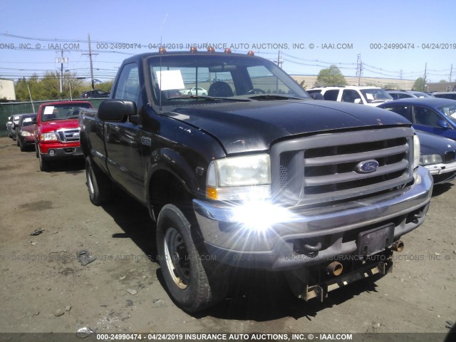 1FTSF31L82EA15675 - 2002 FORD F350 SRW SUPER DUTY BLACK photo 1