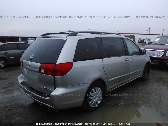 5TDZK23CX8S210083 - 2008 TOYOTA SIENNA CE/LE SILVER photo 4