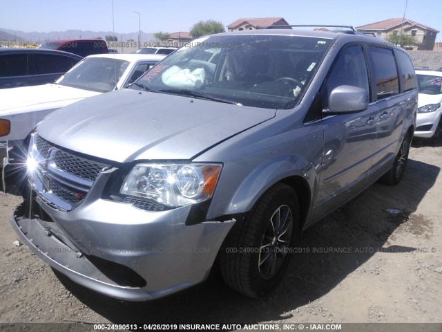 2C4RDGCG3HR857993 - 2017 DODGE GRAND CARAVAN SXT SILVER photo 2