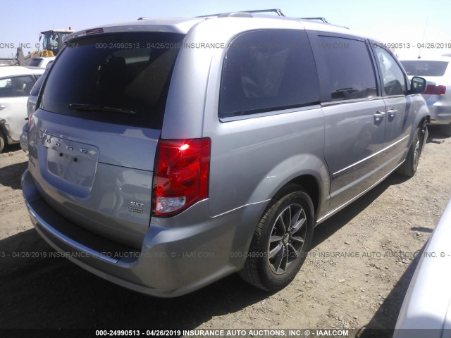 2C4RDGCG3HR857993 - 2017 DODGE GRAND CARAVAN SXT SILVER photo 4