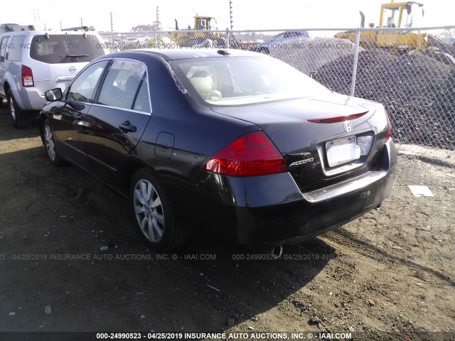 1HGCM66597A058864 - 2007 HONDA ACCORD EX BLACK photo 3