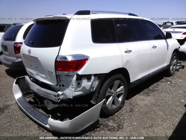 5TDDK3EH4CS109154 - 2012 TOYOTA HIGHLANDER LIMITED WHITE photo 4