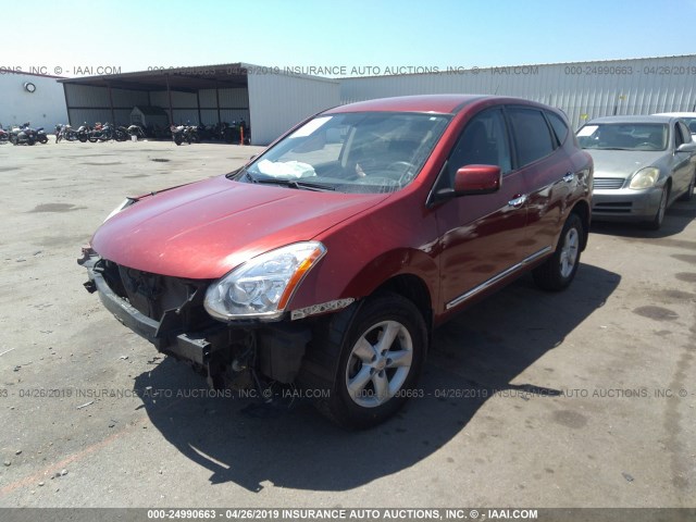 JN8AS5MT3DW001473 - 2013 NISSAN ROGUE S/SV RED photo 2