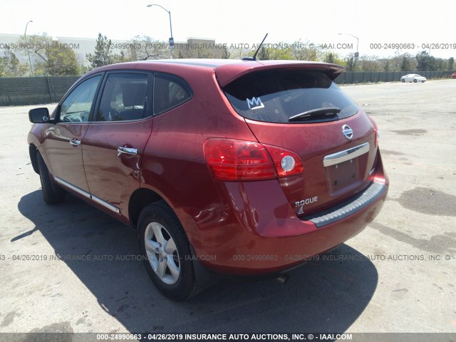 JN8AS5MT3DW001473 - 2013 NISSAN ROGUE S/SV RED photo 3