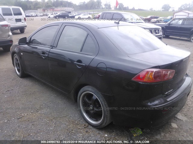 JA3AU26U58U005910 - 2008 MITSUBISHI LANCER ES BLACK photo 3