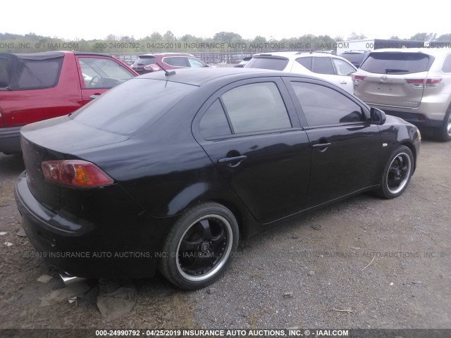 JA3AU26U58U005910 - 2008 MITSUBISHI LANCER ES BLACK photo 4