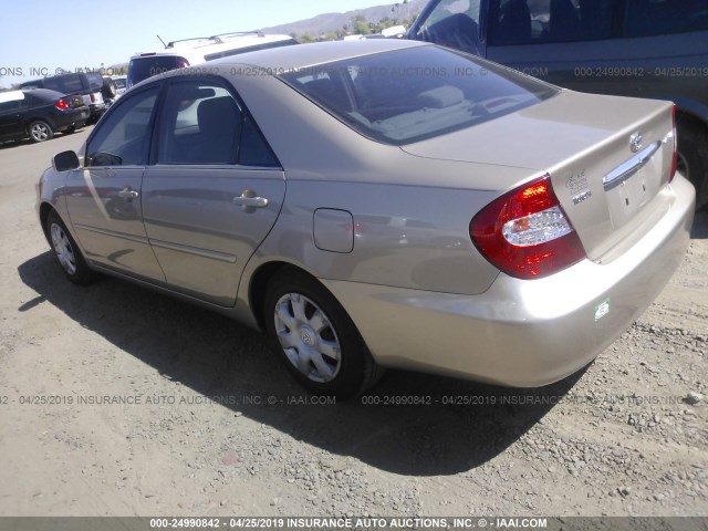 4T1BE30K92U108914 - 2002 TOYOTA CAMRY LE/XLE/SE TAN photo 3