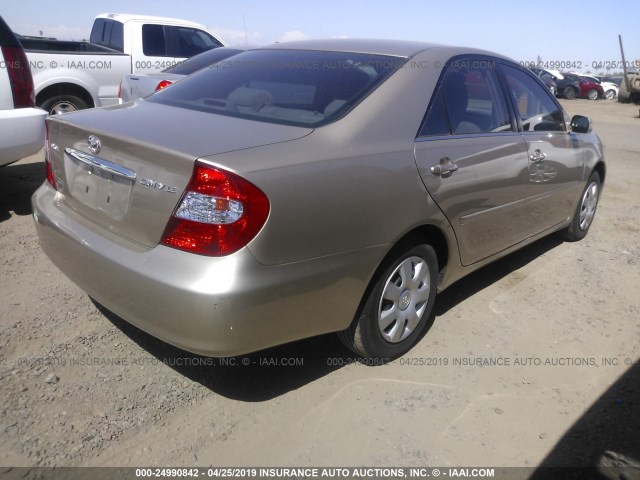 4T1BE30K92U108914 - 2002 TOYOTA CAMRY LE/XLE/SE TAN photo 4