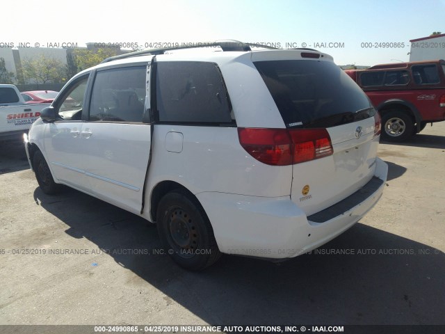 5TDZA23CX4S085258 - 2004 TOYOTA SIENNA CE/LE WHITE photo 3