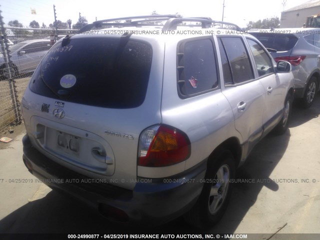 KM8SB12B24U634380 - 2004 HYUNDAI SANTA FE GL SILVER photo 4