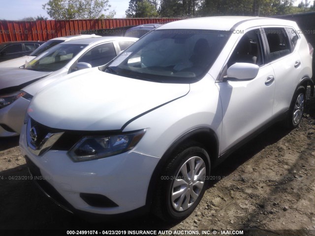 KNMAT2MV4GP691239 - 2016 NISSAN ROGUE S/SL/SV WHITE photo 2