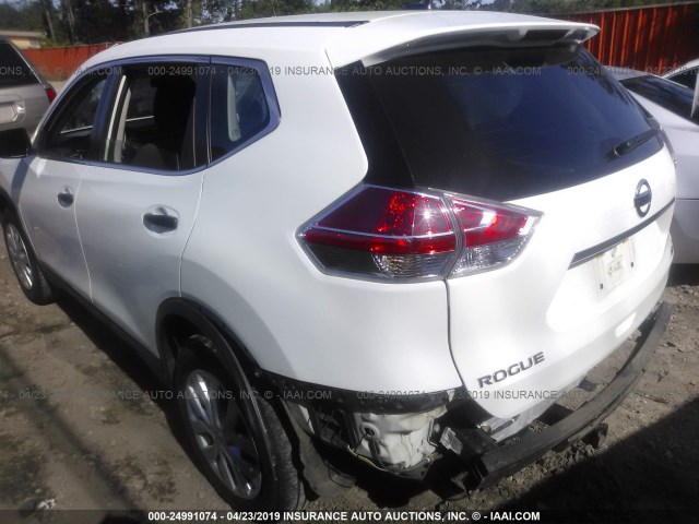 KNMAT2MV4GP691239 - 2016 NISSAN ROGUE S/SL/SV WHITE photo 3