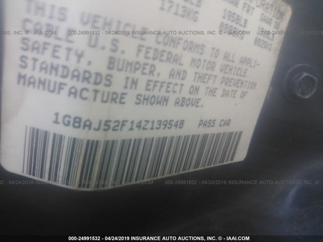 1G8AJ52F14Z139548 - 2004 SATURN ION LEVEL 2 银色 照片 9