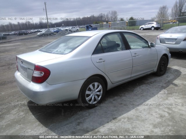 4T1BE32K12U519463 - 2002 TOYOTA CAMRY LE/XLE/SE SILVER photo 4