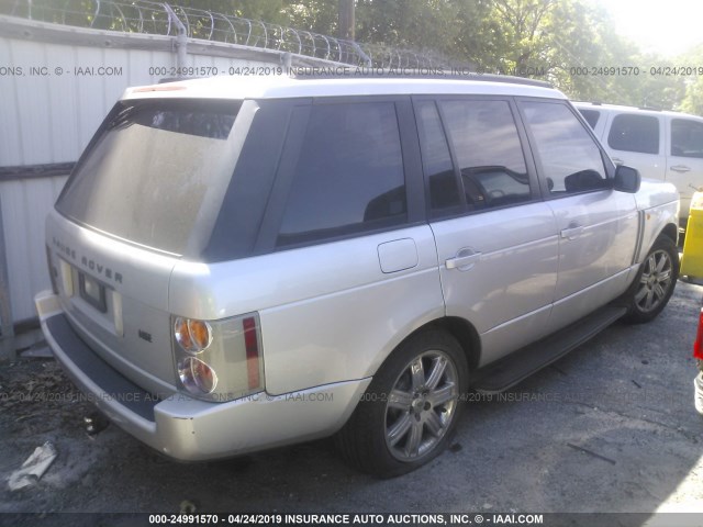 SALME11444A174723 - 2004 LAND ROVER RANGE ROVER HSE SILVER photo 4