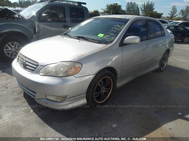 1NXBR32E23Z146398 - 2003 TOYOTA COROLLA CE/LE/S SILVER photo 2