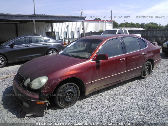 JT8BD68S0W0005308 - 1998 LEXUS GS 300 BURGUNDY photo 2