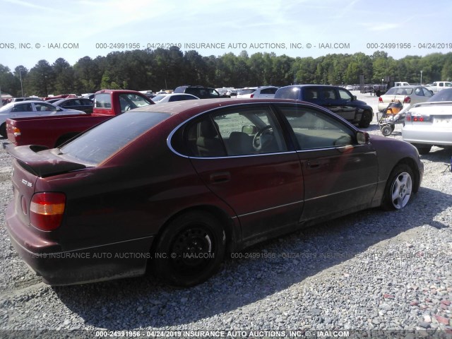 JT8BD68S0W0005308 - 1998 LEXUS GS 300 BURGUNDY photo 4