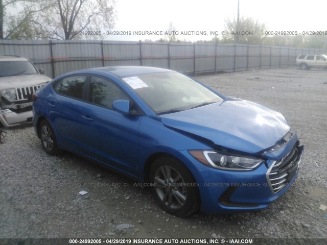 5NPD84LF5HH128122 - 2017 HYUNDAI ELANTRA SE/VALUE/LIMITED BLUE photo 1