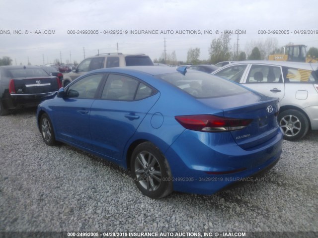 5NPD84LF5HH128122 - 2017 HYUNDAI ELANTRA SE/VALUE/LIMITED BLUE photo 3