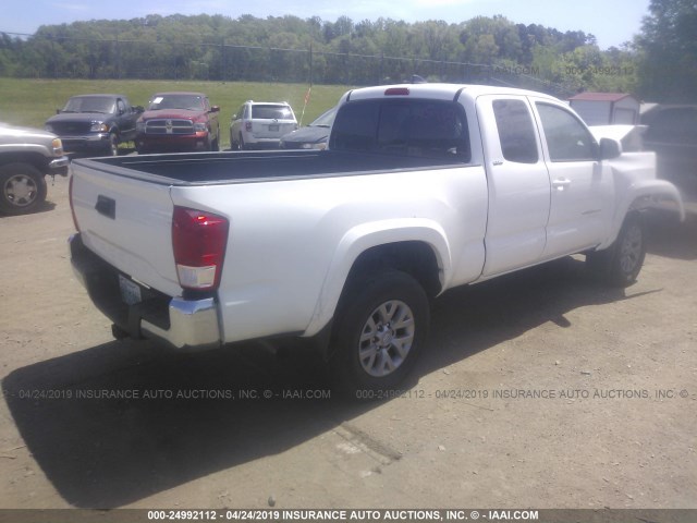 5TFSZ5AN1HX085360 - 2017 TOYOTA TACOMA ACCESS CAB/SR5/TRD SPT/OR WHITE photo 4