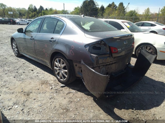 JN1CV6AR9DM757687 - 2013 INFINITI G37 GRAY photo 3