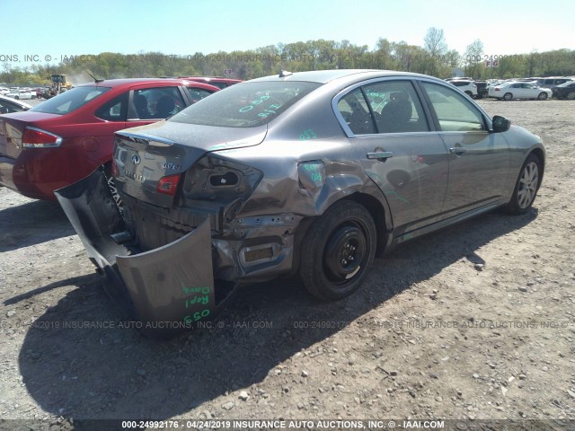 JN1CV6AR9DM757687 - 2013 INFINITI G37 GRAY photo 4