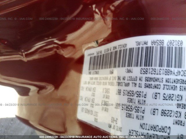 3C4FY48B13T621853 - 2003 CHRYSLER PT CRUISER CLASSIC 红色 照片 9