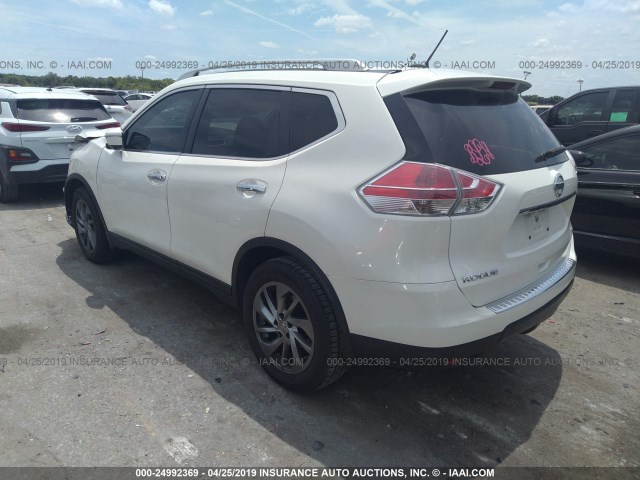 5N1AT2MT3FC914242 - 2015 NISSAN ROGUE S/SL/SV WHITE photo 3