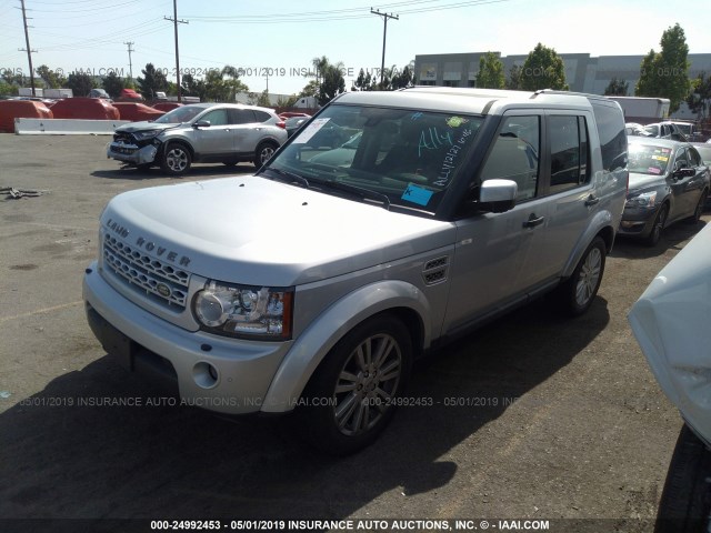 SALAK2D47BA555511 - 2011 LAND ROVER LR4 HSE LUXURY SILVER photo 2