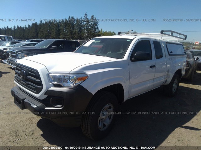 5TFRX5GN3KX145206 - 2019 TOYOTA TACOMA ACCESS CAB/SR/SR5/TRD SPO WHITE photo 2