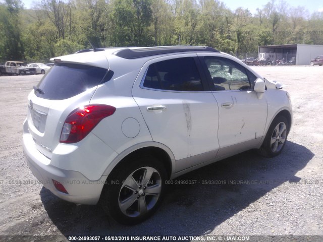 KL4CJGSB9DB096412 - 2013 BUICK ENCORE WHITE photo 4