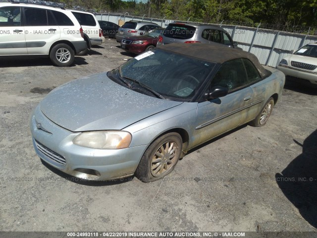 1C3EL65R22N199618 - 2002 CHRYSLER SEBRING LIMITED Light Blue photo 2