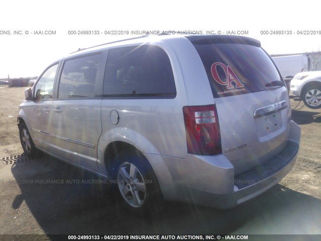 2D8HN54179R662490 - 2009 DODGE GRAND CARAVAN SXT SILVER photo 3