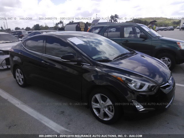 5NPDH4AE5GH725862 - 2016 HYUNDAI ELANTRA BLACK photo 1