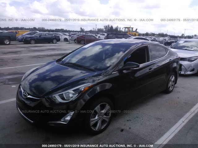 5NPDH4AE5GH725862 - 2016 HYUNDAI ELANTRA BLACK photo 2